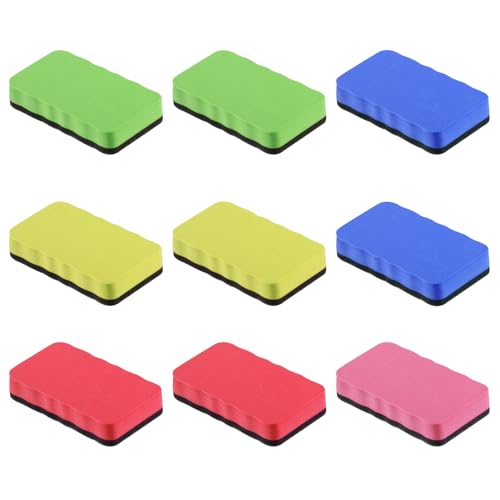 9 Stück Whiteboard Schwamm Magnetisch, Magnetic Whiteboard Eraser, Filzpad Whiteboard Reiniger, Tafelwischer Radiergummi wiederverwendbar für Memoboard Magnettafel Schreibtafel(10.3 x 5.5 x 2 cm) von HuangXinyu