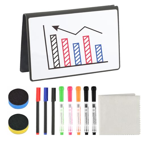 A5 Mini Whiteboard, A5 Whiteboard Notizbuch Notizblock, Kleine Tragbar Abwischbares White Boardfür Büro Schule Zuhause Schreibtisch Listen, mit Stifte und Radiergummi von HuangXinyu