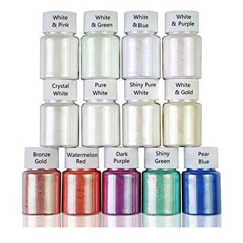 Huaqgu Pigmentpulver, 13 Farben Epoxidharz-Pigment, feines Pulver, Glimmer, Perlglanz-Pigment-Kit für Kunstwerke aus Kunstharz, Malerei von Huaqgu