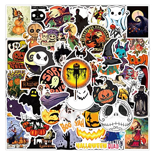 Huayao Halloween Kürbis Stickers Lustige wasserdichte Vinyl-Aufkleber für Scrapbooking-Wasserflaschen-Partybevorzugungen (50 Stück Kürbisart) von Huayao