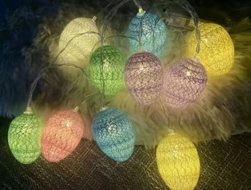 Huayifa Ostern Lichterketten, ostereier ，mit 2m 10LED Geknackt Ei String Licht,Happy Easter Osterdeko,Ostern Party Dekoration，osterdeko von Huayifa