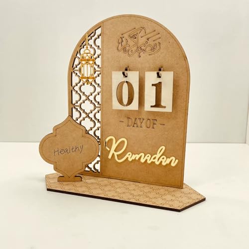 Ramadan Kalender Eid Mubarak Kalender Aus Holz DIY Ramadan Deko Countdown Kalender für Zuhause Eid Mubarak Dekoration von Huayz