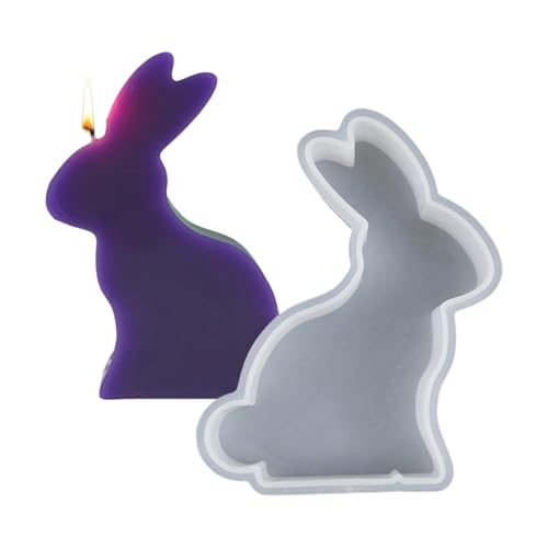 Dekostecker in Osterhasen Deko, 3D Kaninchen Gießform Ostern, Osterhase Silikonform for Gips, Ostern Kaninchen Silikonformen Gießformen, Epoxidharz Formen zur Herstellung von Ostern Ornamenten von Huehkir