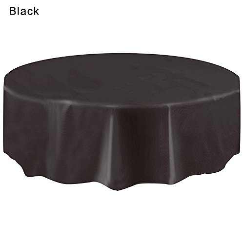 Tischdecke Abwaschbar Rund Einfarbig Polyester Tischläufer Tischtuch Tischwäsche Esstischdecke für Party Picknick Essen Garten von Huesdet