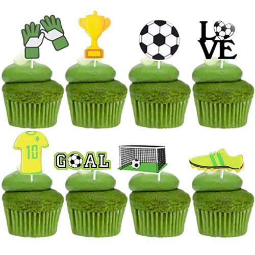 8 Stück Kuchen Topper Fußball Thema Kinder Geburtstags party Zubehör Baby Dusche Geschenk Cupcake Picks Dekoration von HugMiu