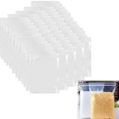 Pack of 500 kleinen Polybeuteln 12 x 8 cm Transparente Zip-Beutel Lebensmittelechte Plastikbeutel Wiederverschließbare Aufbewahrung Reißverschluss von Hugfads