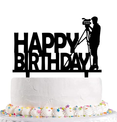 Kamera Fotograf Happy Birthday Cake Topper Record Happy Birthday Cake Topper Film Kamera Kuchen Topper Fotografie Liebhaber Party Kuchen Dekorationen von Hugmagoz