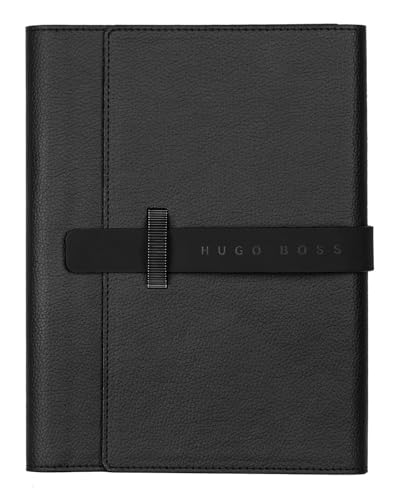 Hugo Boss Schreibmappe Illusion Gear A5 aus Kunstleder in der Farbe Schwarz, 23,5 x 17,5 x 2 cm, HDM212A von HUGO BOSS