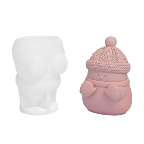 Hugsweet Schneemann-Statuen-Formen – 3D-Schneemann-Skulptur, Silikonform zum Basteln, leicht zu entformen, Epoxidguss, Kerzenharzform für Aromatherapie, Wachs, Fondant von Hugsweet