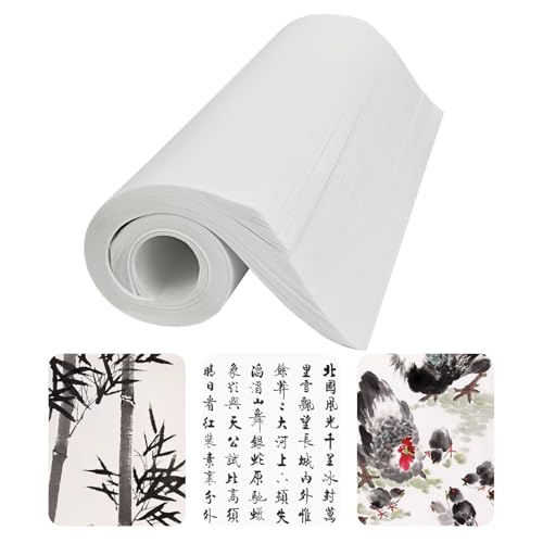 Hugwish 120pcs reispapier xuan papier, chinesische kalligraphie papier weiß, reispapier kalligraphie 35 x 25cm chinesische Kalligrafie, chinesische Malerei (Halb rohes und halb reifes Xuan-Papier) von Hugwish