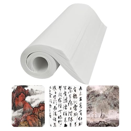 Hugwish 120pcs reispapier xuan papier, chinesische kalligraphie papier weiß, reispapier kalligraphie 35 x 25cm chinesische Kalligrafie, chinesische Malerei (Rohes Xuan-Papier) von Hugwish