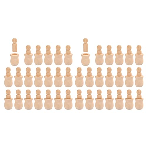 Huhudyy Unfinished Nagel Verschachtelungspuppe Menschliche Körper, Unlackiert Natürliche Dekorative Holzfigur Malerei, Grafik 40 von Huhudyy