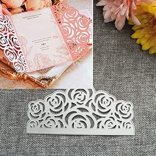 Huhuswwbin Metal Cutting Scrapbooking Cutting Dies,Blume Rose Grenze Metall Stanzformen DIY Scrapbook Karten Machen Punsch Schablone - Silber, Pr?gewerkzeug von Huhuswwbin