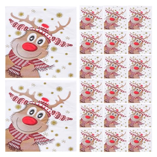 Huitrcrio Feiertags-Papierserviette, Tischserviette - Bedruckte Servietten zum Thema Weihnachten | Papierservietten mit weihnachtlichem Design für weihnachtliche Mottopartys und weihnachtliche von Huitrcrio