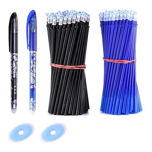 44pcs Radierbarer Ersatzminen Blaut, 0.5mm Ersatzminen für Stifte, Radierbarer Kugelschreiber, mit 2 Radiergummis und 3 Radierbare Gelschreiber für Bürobedarf, Ideal für Notizen und Skizzen von Hukneqn