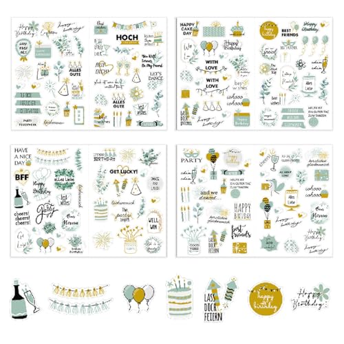 Sticker Hochzeit Gästebuch, 225PCS Vintage Hochzeit Aufkleber, Sticker Geburtstag für Gästebuch, DIY Geburtstagskarten Geschenke Gästebücher Scrapbook Party DekoIdeal für Fotoalben Einladungskarten von Hukneqn