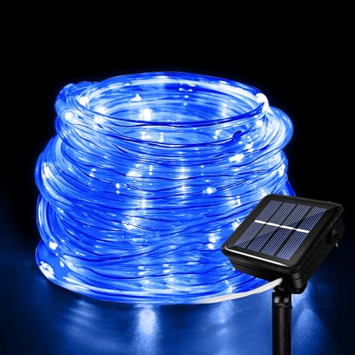 Hulaiyaa Outdoor Solar LED Lichtschlauch, Wasserdichte Solar Lichterschlauch 12M Solar Lichterschlauch Aussen 8 Modi 100 LED Lichtschlauch Außen für Hochzeit Weihnachten Party Dekorationen von Hulaiyaa