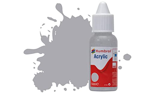 Humbrol Acrylfarbe Nr. 166 Light Aircraft Grey Matt Pipette Flasche, 14 ml von Humbrol