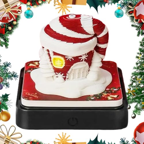 3D Weihnachts Papierskulptur Kalender, Kreativer Desktop 3D Kalender 2025, Weihnachtlicher Notizblock Kreative Desktop Dekoration Für Büro, Zuhause von Humdcdy