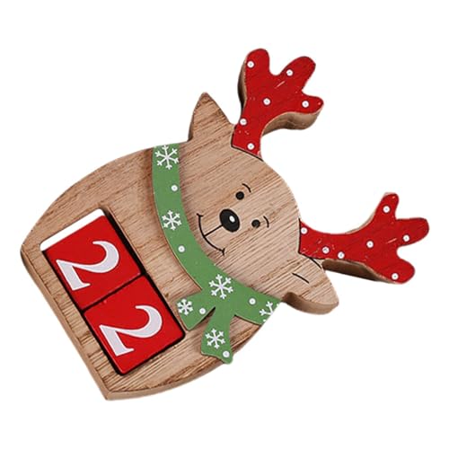 Holz Schneemann Schild,Adventskalender, Weihnachtlicher 3D Schneemann Und Elch Countdown Kalender Ornamente Weihnachtsdekoration Für Urlaub Bauernhaus, Küche, Tischzimmer von Humdcdy