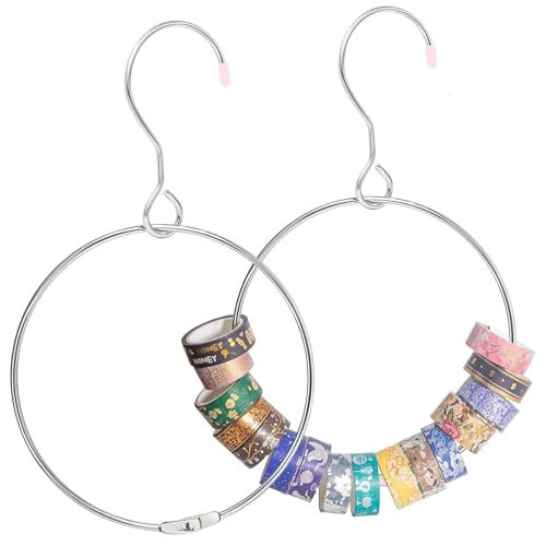 Humdcdy Klebeband-Organizer-Ring – Washi-Tape-Organisationsring mit großem Haken, tragbar, 2 x Papierklebeband, zum Aufhängen, Aufbewahrungsregal für Zuhause, Wohnheim, Schrank von Humdcdy