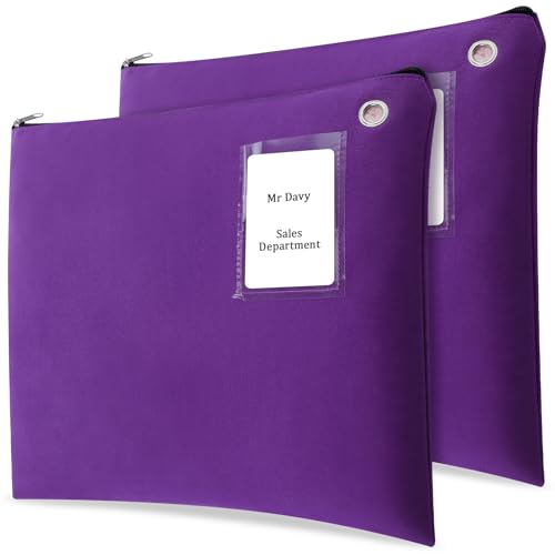 Humyoun Interoffice Versandtasche aus Segeltuch, 45,7 x 35,6 cm, große Reißverschlusstasche mit Öse, Interoffice Mail-Tasche, Violett, 2 Stück von Humyoun