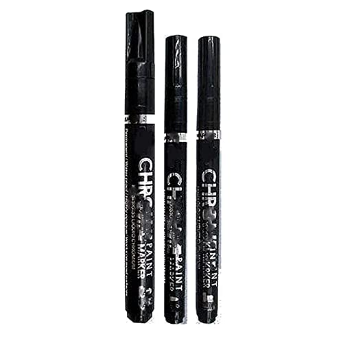 Hundnsney 3 Teiliger Chrom Marker, Silber, Kunst, FlüSsiger Spiegel, Chrom Marker, DIY Spiegel, Reflektierender Lackstift, Schnell Trocknender DIY Highlight Stift von Hundnsney