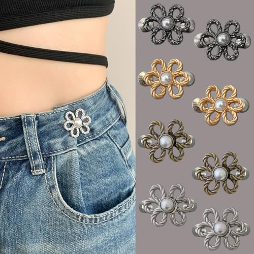 8 Sets Knöpfe Hosen Enger Machen Verstellbare Hose Taille Tightener Hosen Enger Machen Clip Taille Tightener Clip Hosenbund Enger Hose Enger Machen Clip Jeans Knopf für Hosen, Röcke und mehr von Hundredweat