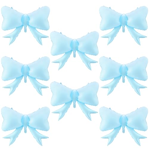 Hungdao 8 Stück Schleife Ballon Bogen Thema Geburtstag Party Dekoration Latex Bogen Ballon Baby Shower Mädchen Party Supplies Macaron Kokette Niedliche Zubehör Hochzeit Brautdusche Dekoration (Blau) von Hungdao