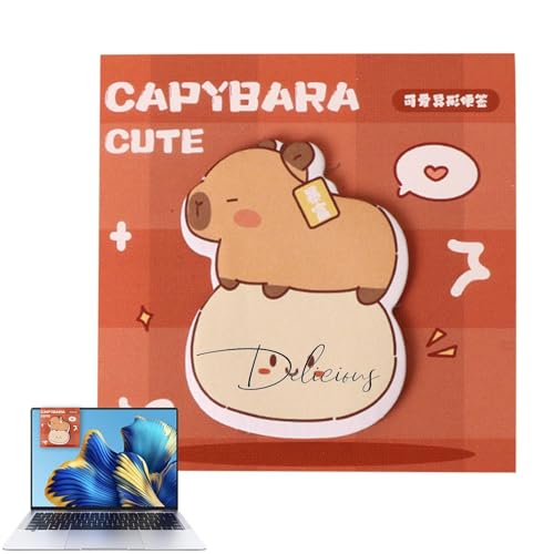 HunicandIU Lustige Haftnotizen, Capybara Haftnotizen - Cartoon Tier Capybara Haftnotizen,30 Blatt herausnehmbare Notizblöcke, Klassenzimmerbedarf, Schulbedarf für Schüler, Lehrer von HunicandIU