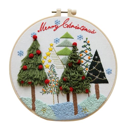 Weihnachts Embroidery Kit, Kreuzstich Set Stickbilder Erwachsene, Weihnachtsdeko Innen, Tragbare Stick Set Mit Weihnachtsmuster, Für Anfänger, Erwachsene Und Kinder von HunicandIU