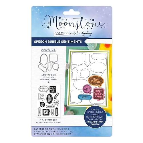 Hunkydory MSTONE957 Mondstein-Kombinationen – Sprechblasen-Gefühle – Stempel- und Stanzformen-Set von Hunkydory Crafts