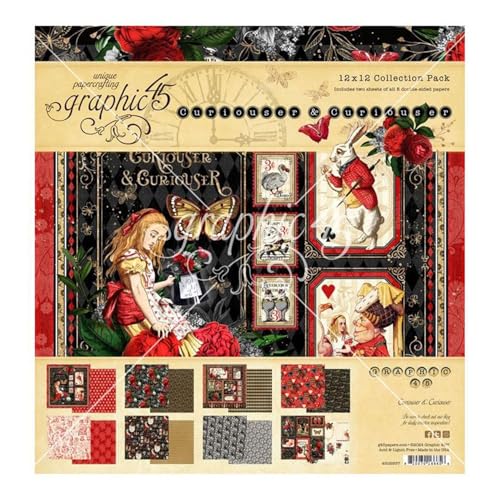 Graphic 45 – Sammelpackung 30,5 x 30,5 cm – Kuriouser & Curiouser von Hunkydory