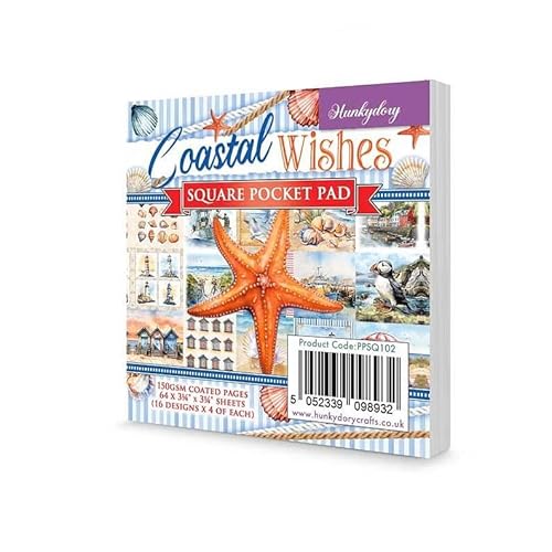 Hunkydory Quadratischer Taschenblock (Coastal Wishes) von Hunkydory