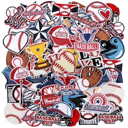 HunnmingRe Baseball-Flicken zum Aufbügeln, bestickte Applikationen, Baseball-Flicken, zum Aufbügeln, für Mützen, Kleidung, niedliches Reparaturflicken-Set, zum Aufnähen, DIY-Zubehör für Rucksack, von HunnmingRe