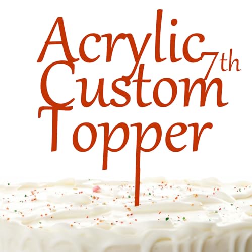 Personalisierter Cake Topper Acryl mit jedem Design, Namen oder Nummer, Individuelles Tortenaufleger Kuchendekorationswerkzeug für Hochzeit, Geburtstag, Jahrestag, Babyparty (Rein, Mandarine) von Hunzimoyi
