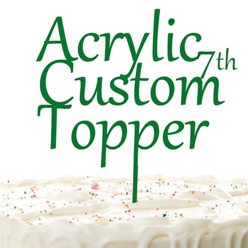 Personalisierter Cake Topper Acryl mit jedem Design, Namen oder Nummer, Individuelles Tortenaufleger Kuchendekorationswerkzeug für Hochzeit, Geburtstag, Jahrestag, Babyparty (Rein, Grün) von Hunzimoyi