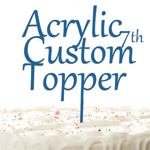 Personalisierter Cake Topper Acryl mit jedem Design, Namen oder Nummer, Individuelles Tortenaufleger Kuchendekorationswerkzeug für Hochzeit, Geburtstag, Jahrestag, Babyparty (Rein, Himmelblau) von Hunzimoyi