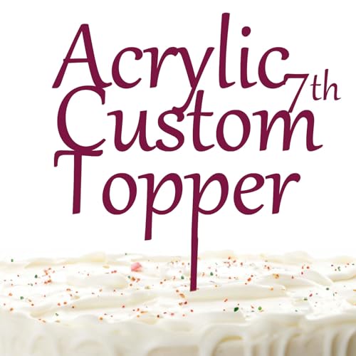 Personalisierter Cake Topper Acryl mit jedem Design, Namen oder Nummer, Individuelles Tortenaufleger Kuchendekorationswerkzeug für Hochzeit, Geburtstag, Jahrestag, Babyparty (Rein, Pfirsichrot) von Hunzimoyi