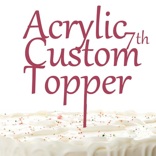 Personalisierter Cake Topper Acryl mit jedem Design, Namen oder Nummer, Individuelles Tortenaufleger Kuchendekorationswerkzeug für Hochzeit, Geburtstag, Jahrestag, Babyparty (Rein, Rosa) von Hunzimoyi