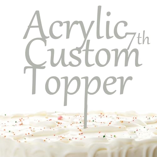 Personalisierter Cake Topper Acryl mit jedem Design, Namen oder Nummer, Individuelles Tortenaufleger Kuchendekorationswerkzeug für Hochzeit, Geburtstag, Jahrestag, Babyparty (Rein, Weiß) von Hunzimoyi