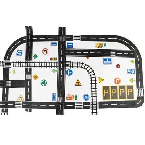 1 Set Road Tape für Spielzeugautos & Züge, Verschiedene Rennstreckenklebeband, Pädagogik -DIY -Auto -Track -Band, entwickeln Sie Kinder -Fantasie und Erinnerung, Spielen und Lernen von Huraoerrrr