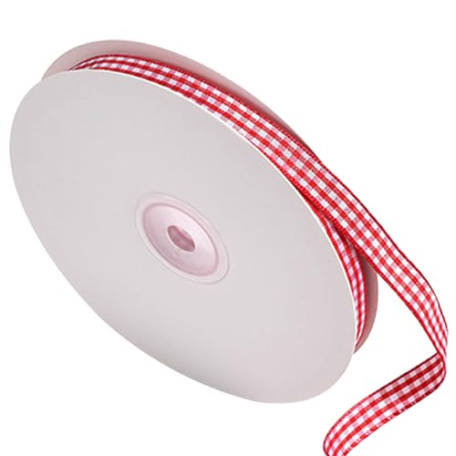 Red Gingham Ribbon, 0,4 Zoll x 49 Yards Gingham Ribbon, lustiges DIY -Plaidband, wiederverwendbares Band für Geschenkverpackung, ideal zum Backen von Handwerkspartydekorationen von Huraoerrrr