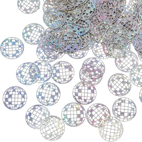 100 Pcs Glitzer Discokugel Deko Konfetti Party, 80er 90er Thema Party Dekorationen, Discokugel Konfetti Große Dekoration, Glitzer Konfetti für Retro Party, Packung Disco Ball Dekor von Husalsea