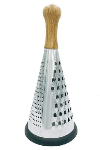 Husla 73955 Original Kitchen Grater, Made of stainless steel and Acacia Wood, Multifunctional Grater, Non-Slip Function von Husla