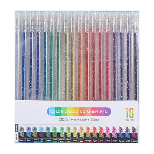 Husoiuy Glitzer-Gelstifte-Set, Glitzer-Gelstifte,Verschiedene Farben Schimmermarker | Schreibwarenzubehör, Gel-Marker-Set zum Schreiben, Malen, Kritzeln, Scrapbooking, Journaling von Husoiuy