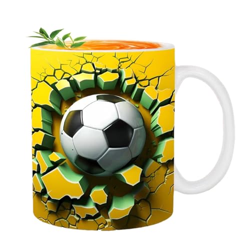 Hutnncg Lustige Kaffeetasse, Reisekaffeetasse - Tragbarer Ballbecher mit flachem 3D-Effekt | Lebendige Farben Keramiktasse, Keramik-Teetasse für Kaffee, Tee, heiße Schokolade und Getränke von Hutnncg