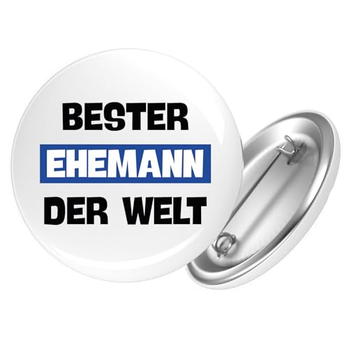 Huuraa Ansteckbutton Bester Ehemann der Welt Geschenk Größe 59mm Bester Ehemann Accessoire von Huuraa