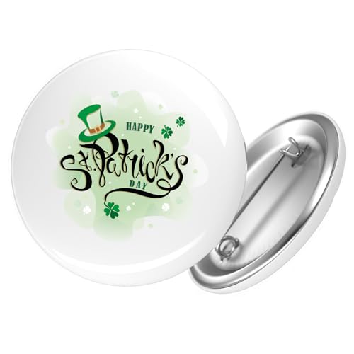 Huuraa Ansteckbutton Happy St. Patrick’s Day Zylinder Geschenk Größe 59mm Happy St. Patrick’s Day Accessoire von Huuraa