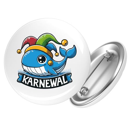 Huuraa Ansteckbutton Karnewal Karneval Wal Geschenk Größe 59mm Karnewal Accessoire von Huuraa